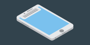 Se observa el dibujo de un teléfono móvil blanco al que le están llegando notificaciones continuamente.