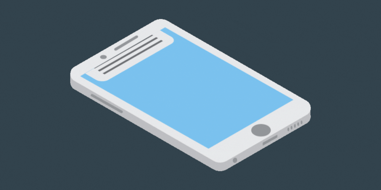 Se observa el dibujo de un teléfono móvil blanco al que le están llegando notificaciones continuamente.